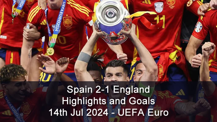 Spain 2-1 England - Highlights and Goals - 14th Jul 2024 - UEFA Euro
