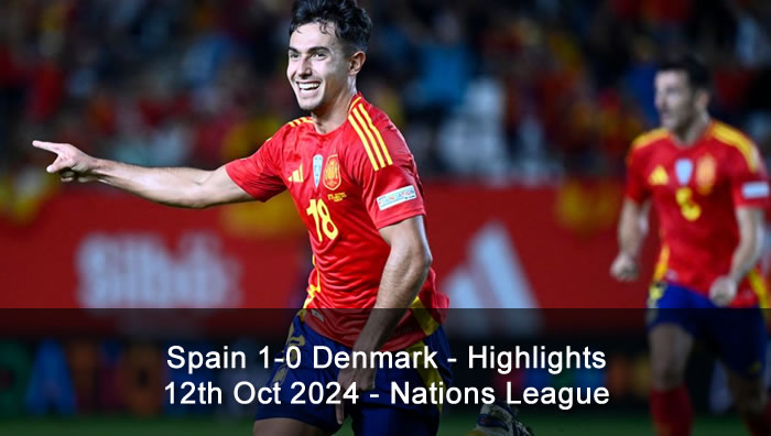 Spain 1-0 Denmark - Highlights and Goals - 12th Oct 2024 - Nations League